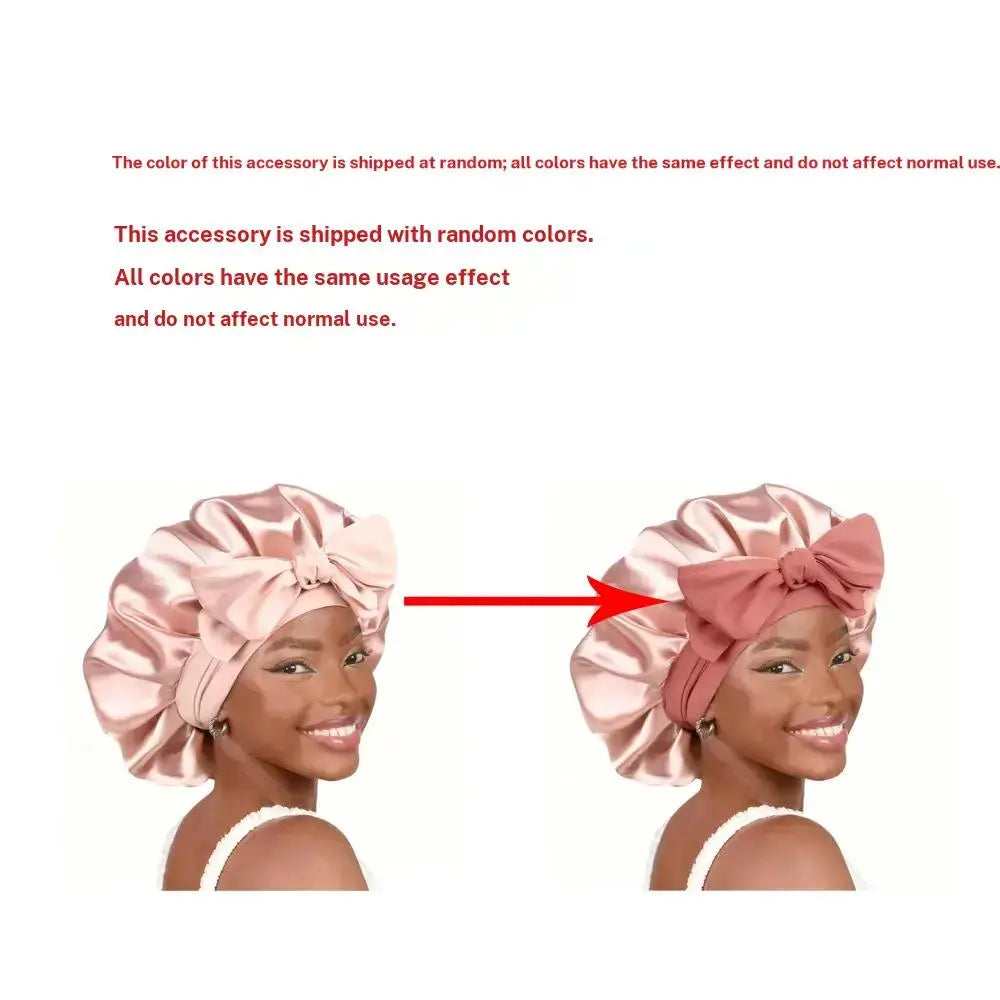 Double-Layer Satin Bonnet for Hair Care, Adjustable Breathable Night Cap, Heatless Styling Tool for Women