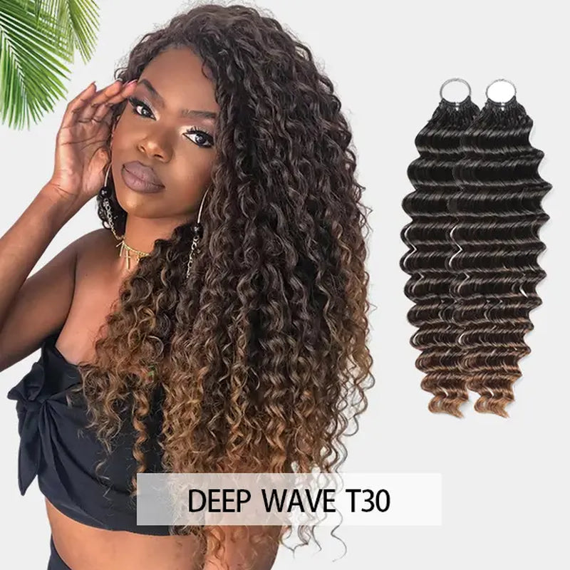 Elnbeauty Burmese Curly Crochet Hair Extensions - T30# T350# Pre-Separated, 50G/Pack, Ideal for Boho Braids and Protective Hairstyles for Black Women, Multiple Curly & Wave Textures, Recommended 4-5 Packs for Full Head