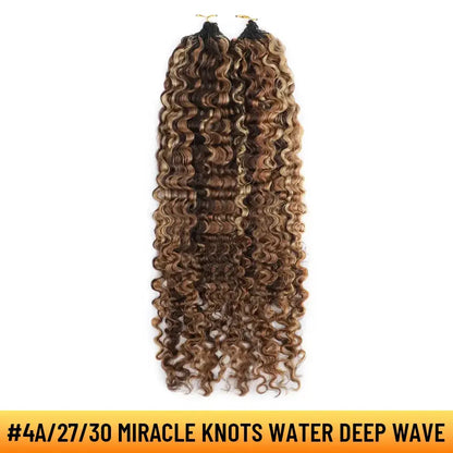 Ygwigs Mixed Color Miracle Knots Water Deep Wave Feather Crochet Human Hair Extensions