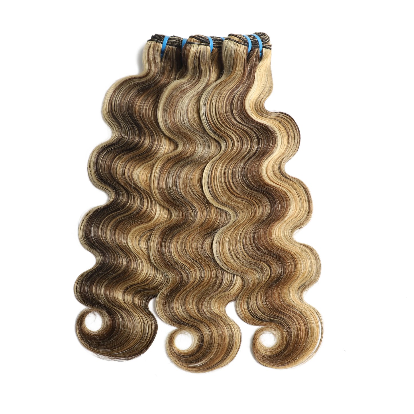 LUCKSTAR Summer Vibes 4/27/613 Body Wave Human Hair Bundles - Ombre Brown Honey Blonde Weave Extensions for Sew-In and Quick Weave, 100% Human Hair