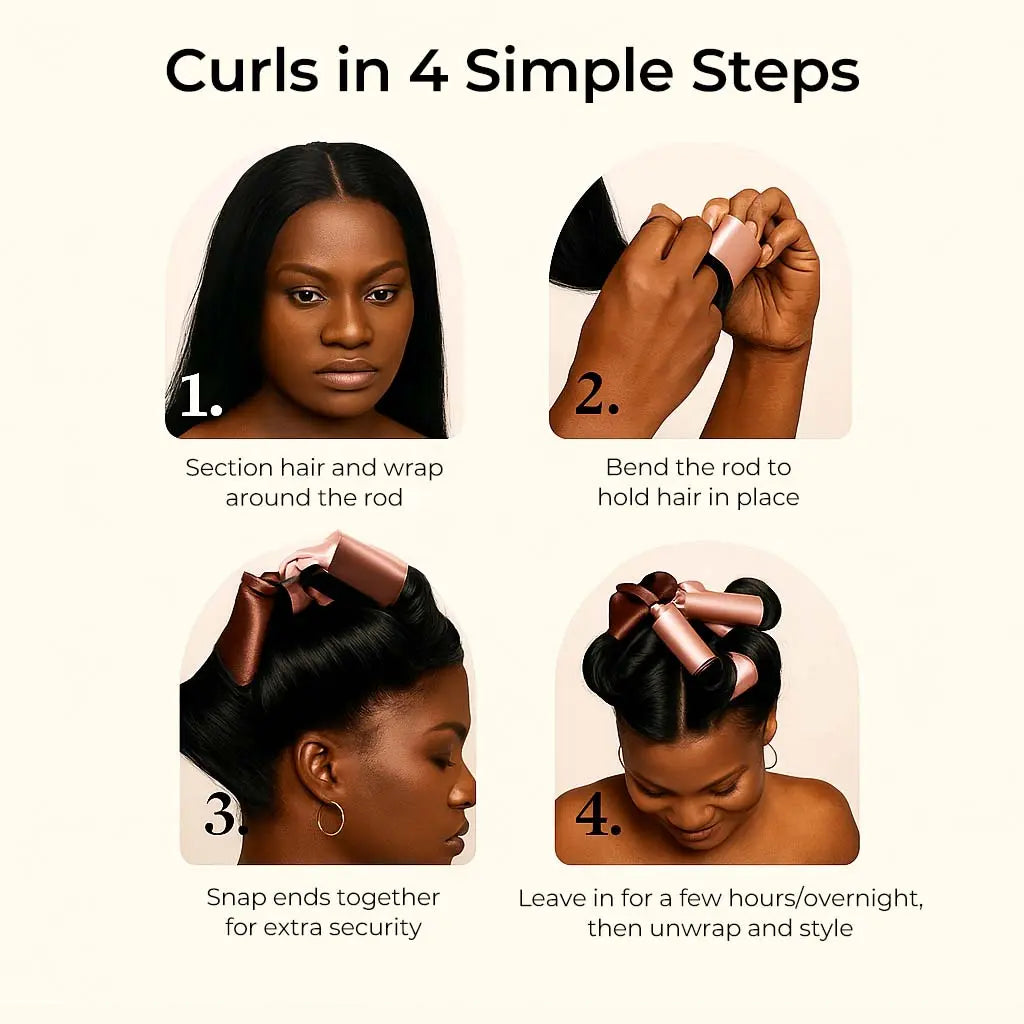 Wequeen 10-Minute Ready Hairstyle Body Wave Bundles with Complimentary Flexi Rods | Effortless Beach Waves, Blowout, and Layered Cut Styles | 10A Virgin Human Hair for Heatless Overnight Curls and Versatile Styling Options