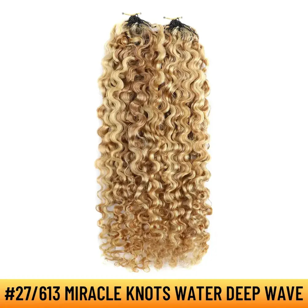 Ygwigs Mixed Color Miracle Knots Water Deep Wave Feather Crochet Human Hair Extensions