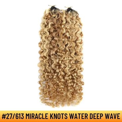 Ygwigs Mixed Color Miracle Knots Water Deep Wave Feather Crochet Human Hair Extensions