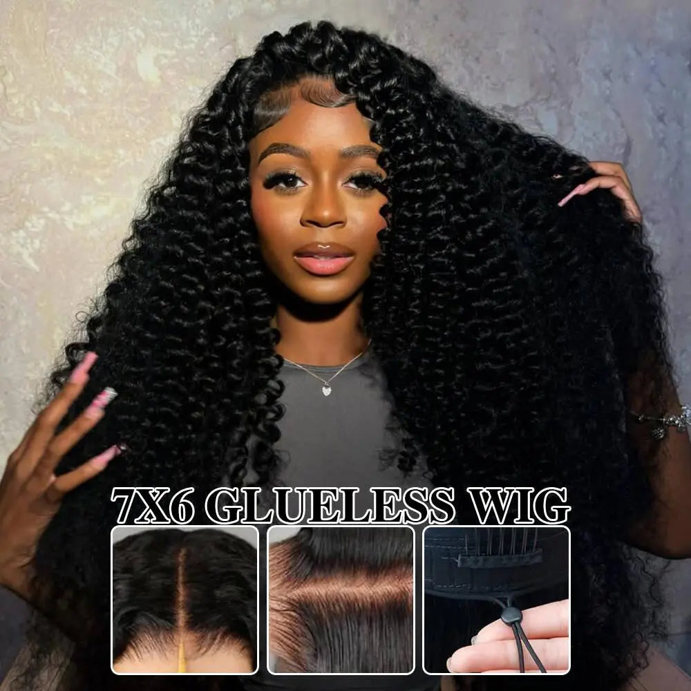 30-Inch Liqusee 7X6 Glueless Human Hair Lace Front Wig - Pre-Plucked, Body Wave, 180% Density, Easy Wear for Black Women - Special Price $109