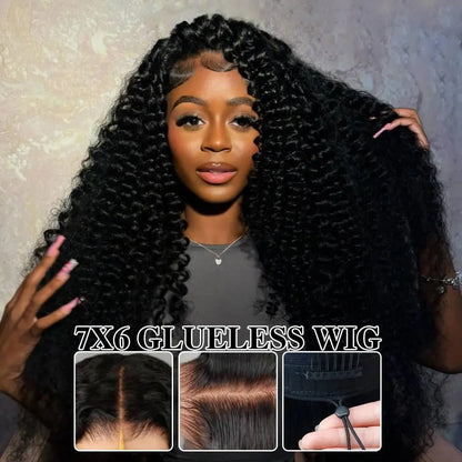 30-Inch Liqusee 7X6 Glueless Human Hair Lace Front Wig - Pre-Plucked, Body Wave, 180% Density, Easy Wear for Black Women - Special Price $109