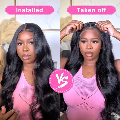 30-Inch Liqusee 7X6 Glueless Human Hair Lace Front Wig - Pre-Plucked, Body Wave, 180% Density, Easy Wear for Black Women - Special Price $109