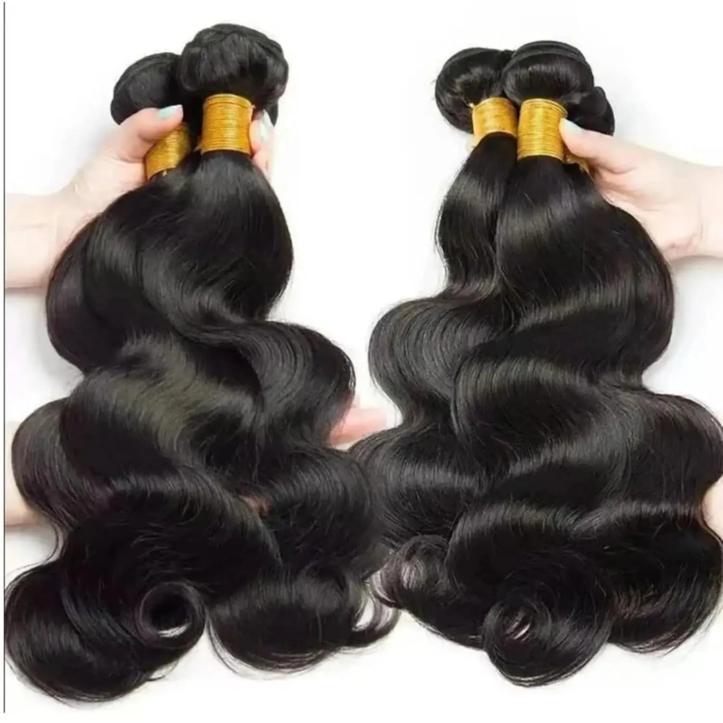 Yonova Unprocessed Brazilian Body Wave Human Hair Weave Bundles - Sew-In/Quick Natural Wave Extensions (1/3/4 PCS Virgin Natural Color) for Special Occasions and Everyday Wear