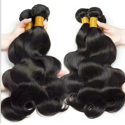 Yonova Unprocessed Brazilian Body Wave Human Hair Weave Bundles - Sew-In/Quick Natural Wave Extensions (1/3/4 PCS Virgin Natural Color) for Special Occasions and Everyday Wear