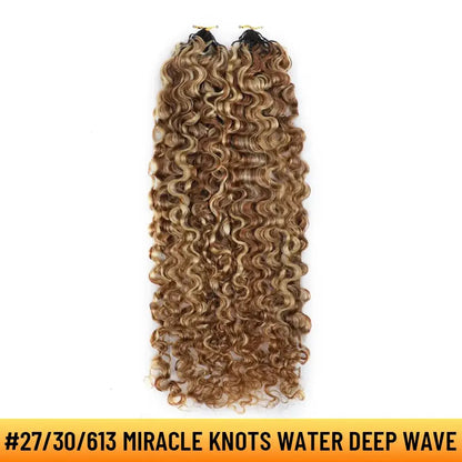 Ygwigs Mixed Color Miracle Knots Water Deep Wave Feather Crochet Human Hair Extensions