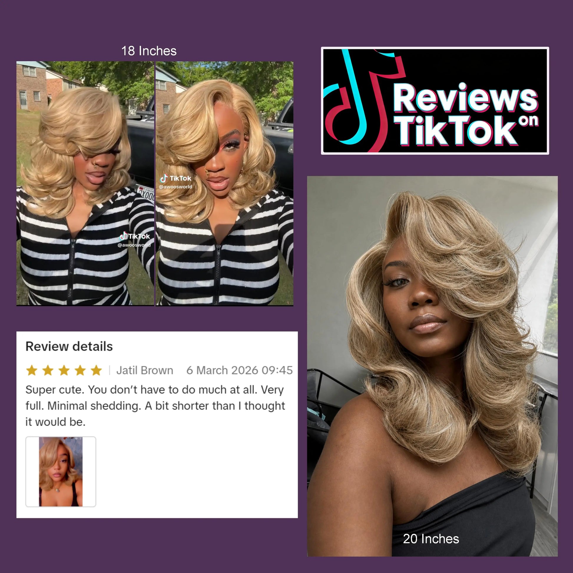 Detroit Layers 18-Inch Heat-Resistant Synthetic Wig - 200% Density Butterfly Cut T-Part Lace in Red, Blonde, Gray, and Brown with Loose Waves for Beginners