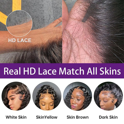 Imani 32 Inch 13X6 Deep Wave Lace Frontal Human Hair Wig - Pre-Plucked, 200% Density Deep Curly Wig for Everyday Use - Affordable Quality