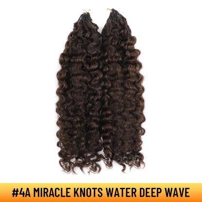 Ygwigs Mixed Color Miracle Knots Water Deep Wave Feather Crochet Human Hair Extensions