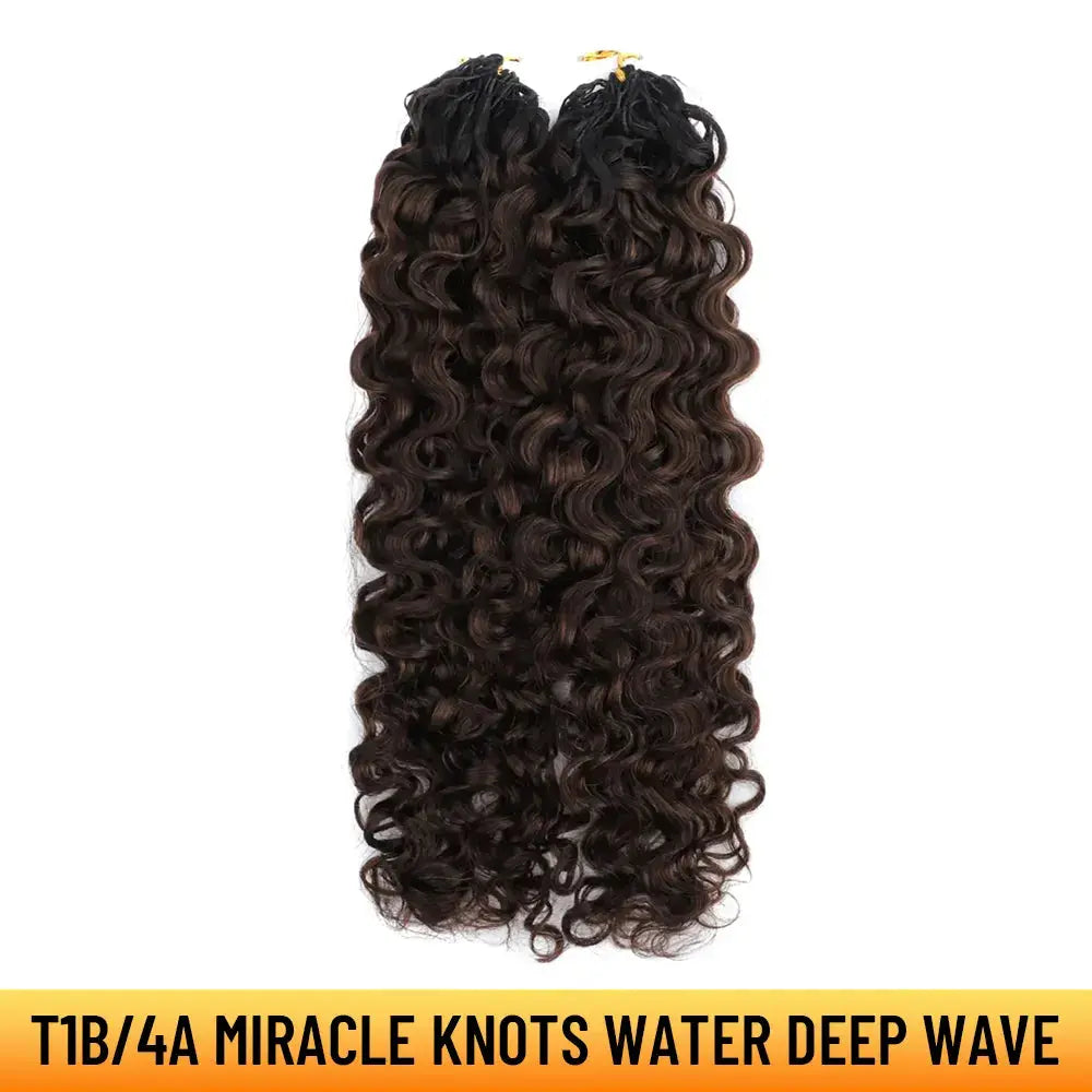Ygwigs Mixed Color Miracle Knots Water Deep Wave Feather Crochet Human Hair Extensions