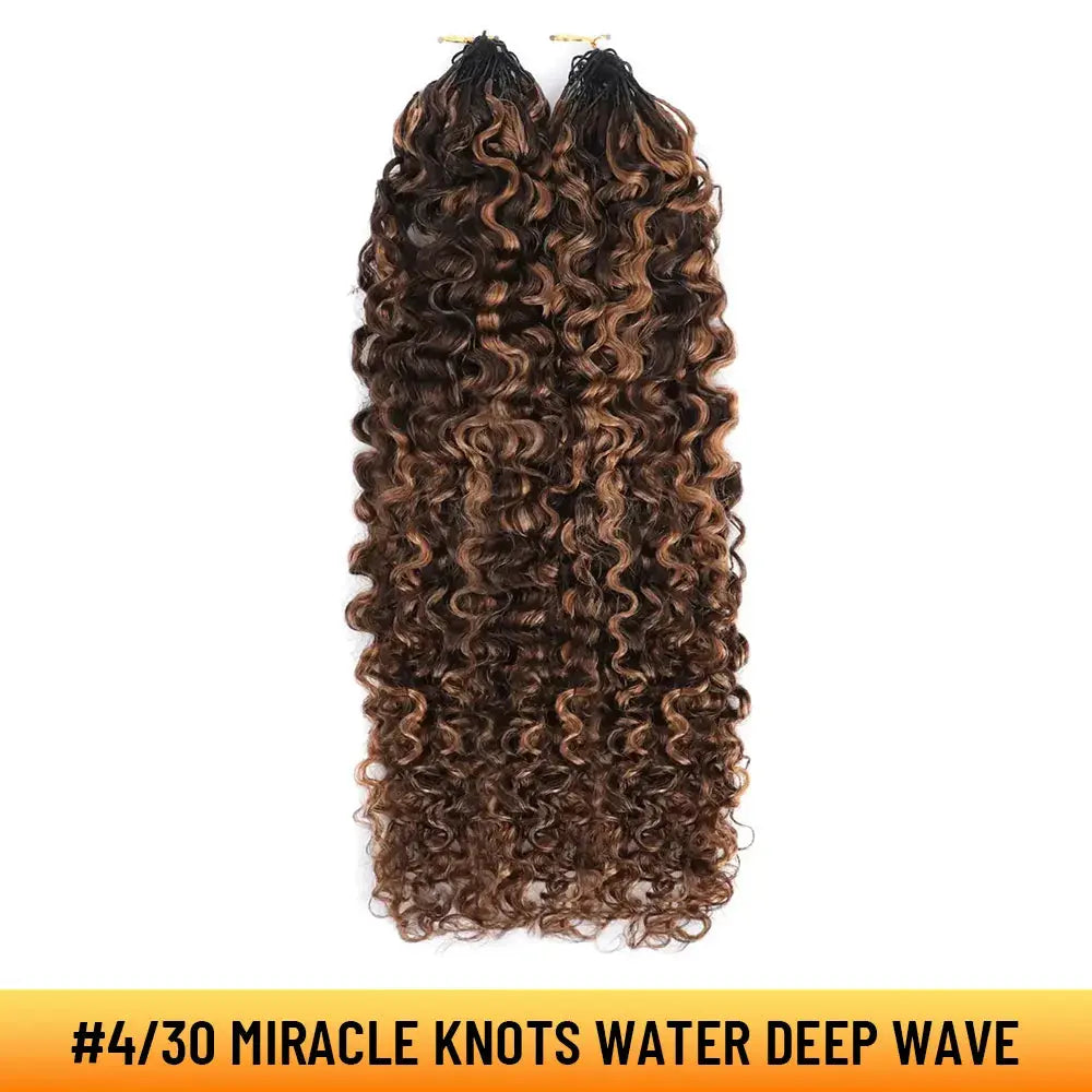 Ygwigs Mixed Color Miracle Knots Water Deep Wave Feather Crochet Human Hair Extensions