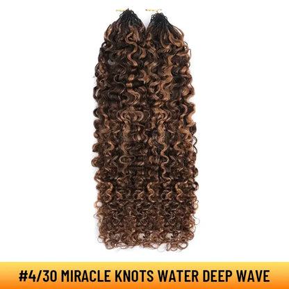 Ygwigs Mixed Color Miracle Knots Water Deep Wave Feather Crochet Human Hair Extensions