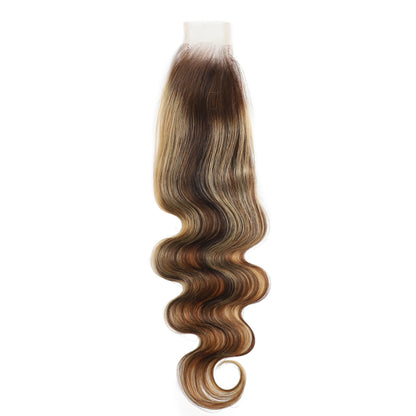 LUCKSTAR Summer Vibes 4/27/613 Body Wave Human Hair Bundles - Ombre Brown Honey Blonde Weave Extensions for Sew-In and Quick Weave, 100% Human Hair