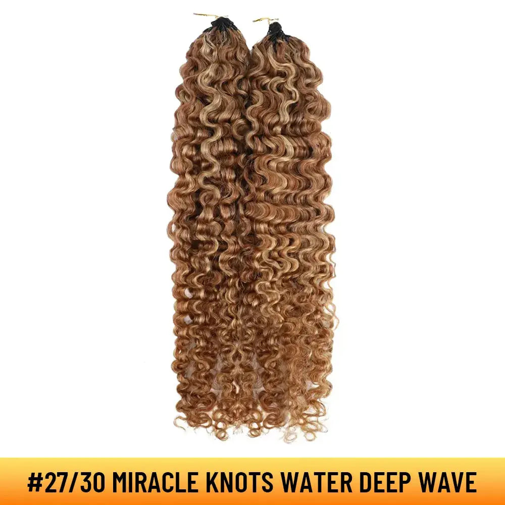 Ygwigs Mixed Color Miracle Knots Water Deep Wave Feather Crochet Human Hair Extensions