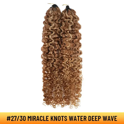 Ygwigs Mixed Color Miracle Knots Water Deep Wave Feather Crochet Human Hair Extensions