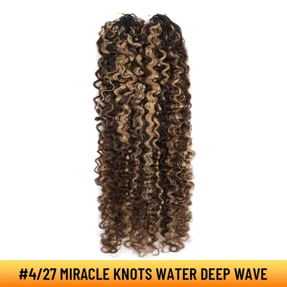 Ygwigs Mixed Color Miracle Knots Water Deep Wave Feather Crochet Human Hair Extensions
