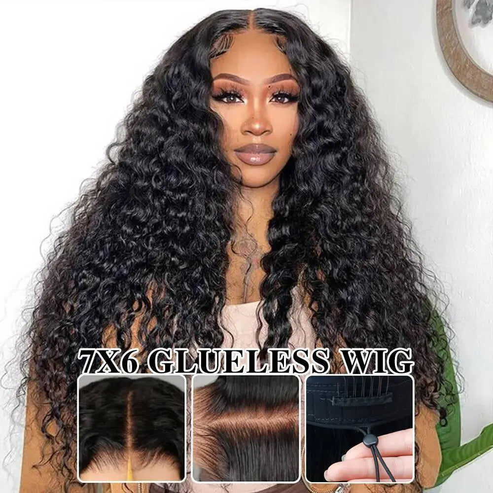 30-Inch Liqusee 7X6 Glueless Human Hair Lace Front Wig - Pre-Plucked, Body Wave, 180% Density, Easy Wear for Black Women - Special Price $109