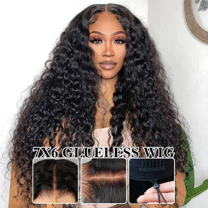 30-Inch Liqusee 7X6 Glueless Human Hair Lace Front Wig - Pre-Plucked, Body Wave, 180% Density, Easy Wear for Black Women - Special Price $109