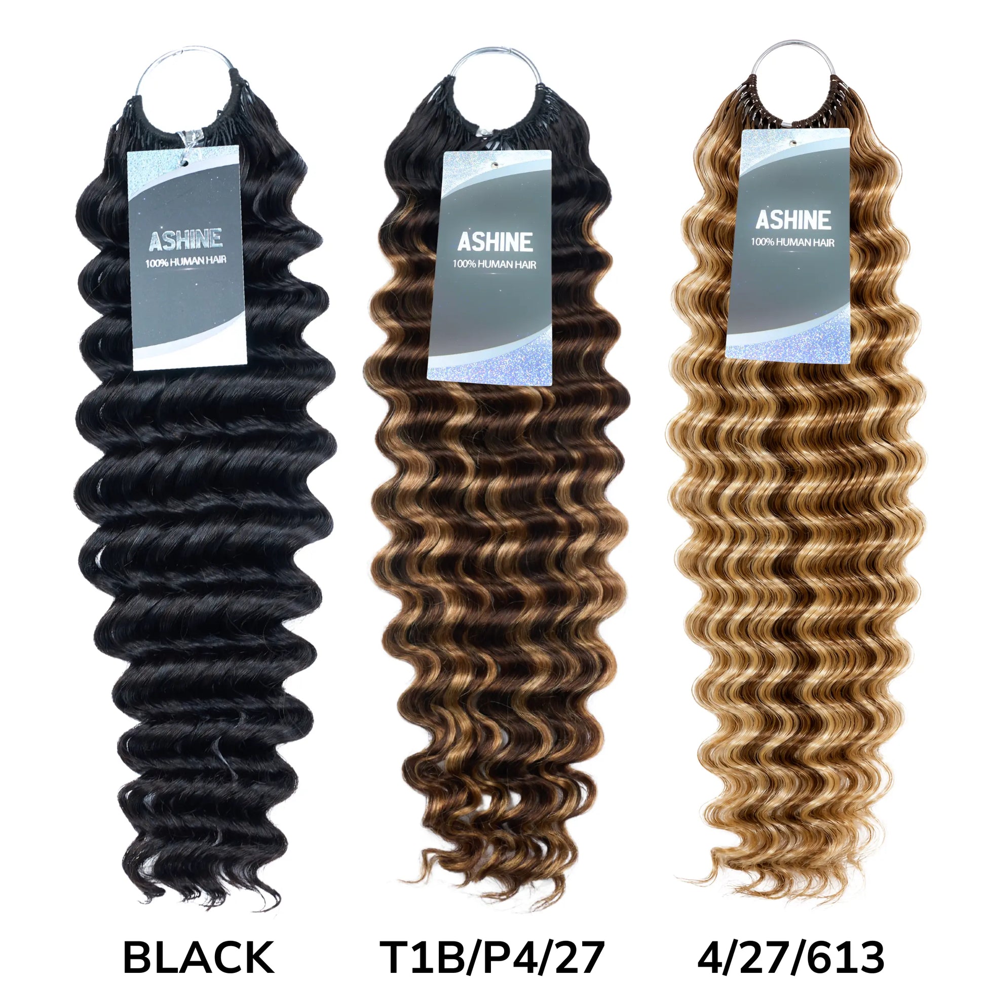 Ashine Deep Wave Burmese Curly Feather Crochet Human Hair Extensions with Miracle Invisible Knots - Pre-Separated Boho Braids for Protective Styling