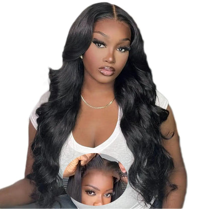 30-Inch Liqusee 7X6 Glueless Human Hair Lace Front Wig - Pre-Plucked, Body Wave, 180% Density, Easy Wear for Black Women - Special Price $109