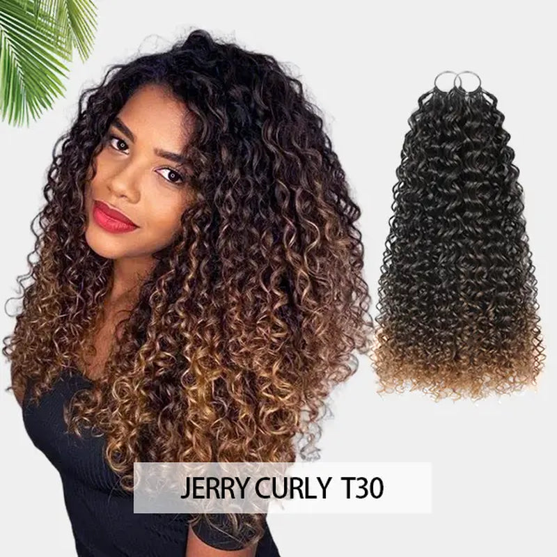 Elnbeauty Burmese Curly Crochet Hair Extensions - T30# T350# Pre-Separated, 50G/Pack, Ideal for Boho Braids and Protective Hairstyles for Black Women, Multiple Curly & Wave Textures, Recommended 4-5 Packs for Full Head
