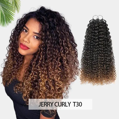Elnbeauty Burmese Curly Crochet Hair Extensions - T30# T350# Pre-Separated, 50G/Pack, Ideal for Boho Braids and Protective Hairstyles for Black Women, Multiple Curly & Wave Textures, Recommended 4-5 Packs for Full Head