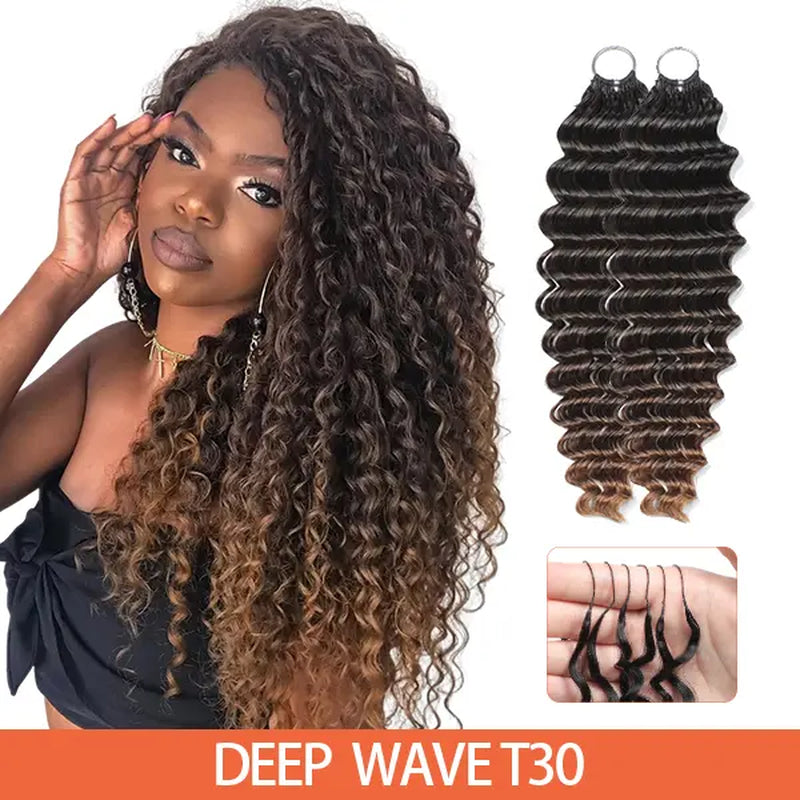 Elnbeauty Burmese Curly Crochet Hair Extensions - T30# T350# Pre-Separated, 50G/Pack, Ideal for Boho Braids and Protective Hairstyles for Black Women, Multiple Curly & Wave Textures, Recommended 4-5 Packs for Full Head