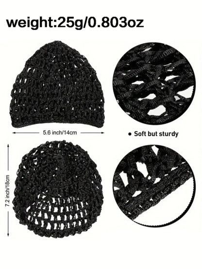 Women's 4-Piece Hair Net Set: Versatile Sleeping Cap, Wig & Bun Protector, and Mesh Wrap Snood for Ballet, Cooking, and Daily Use