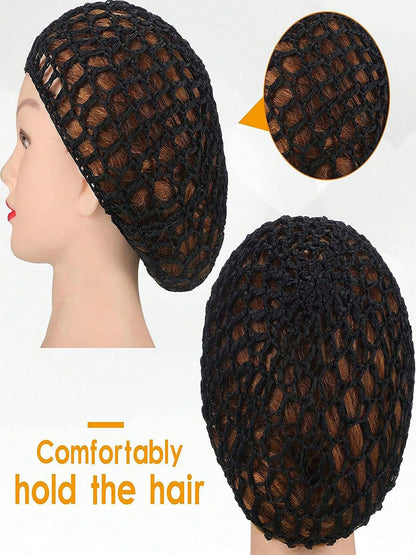 Women's 4-Piece Hair Net Set: Versatile Sleeping Cap, Wig & Bun Protector, and Mesh Wrap Snood for Ballet, Cooking, and Daily Use