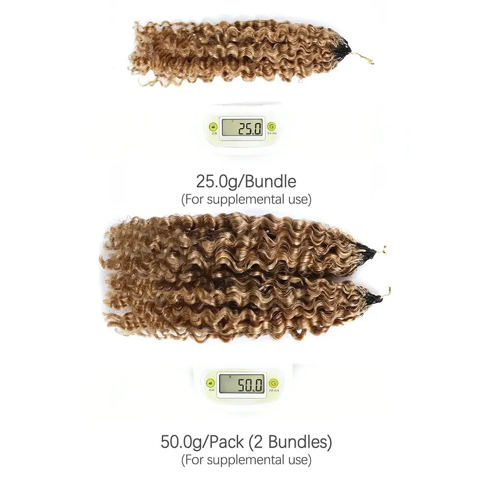 Ygwigs Mixed Color Miracle Knots Water Deep Wave Feather Crochet Human Hair Extensions