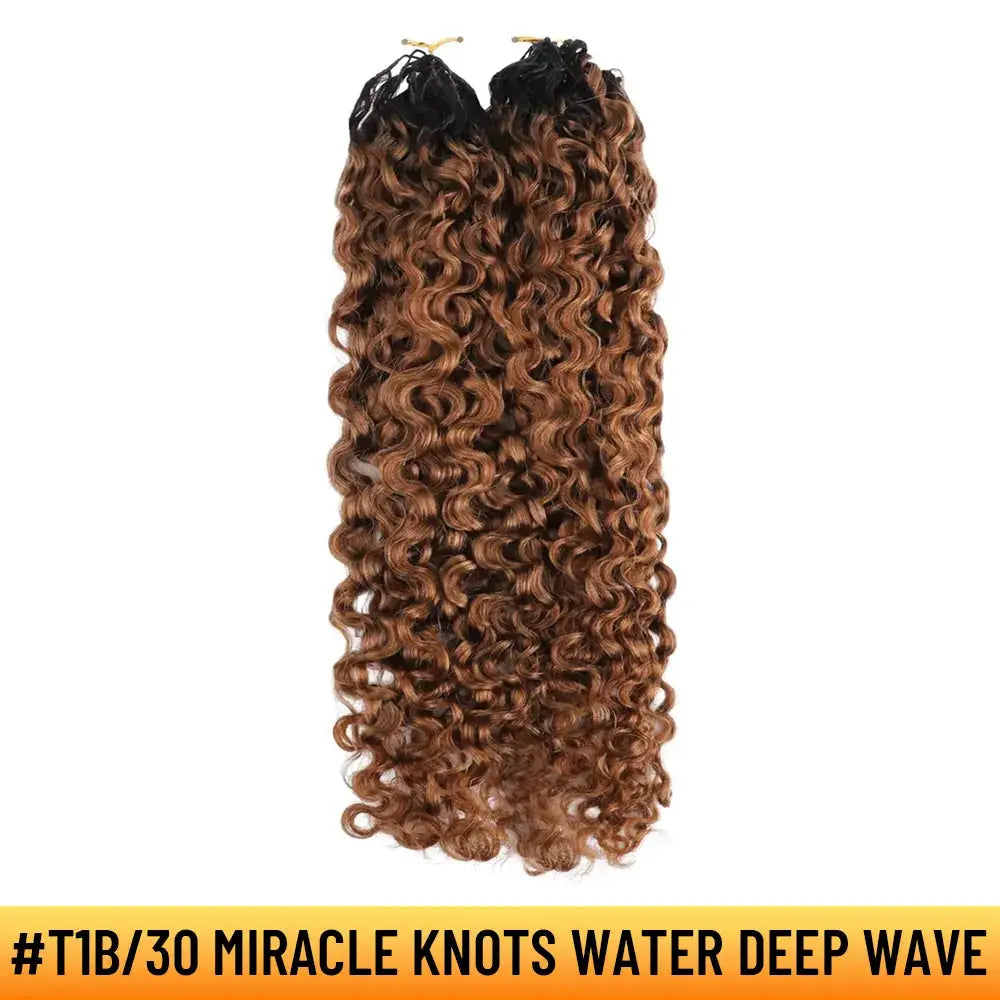 Ygwigs Mixed Color Miracle Knots Water Deep Wave Feather Crochet Human Hair Extensions