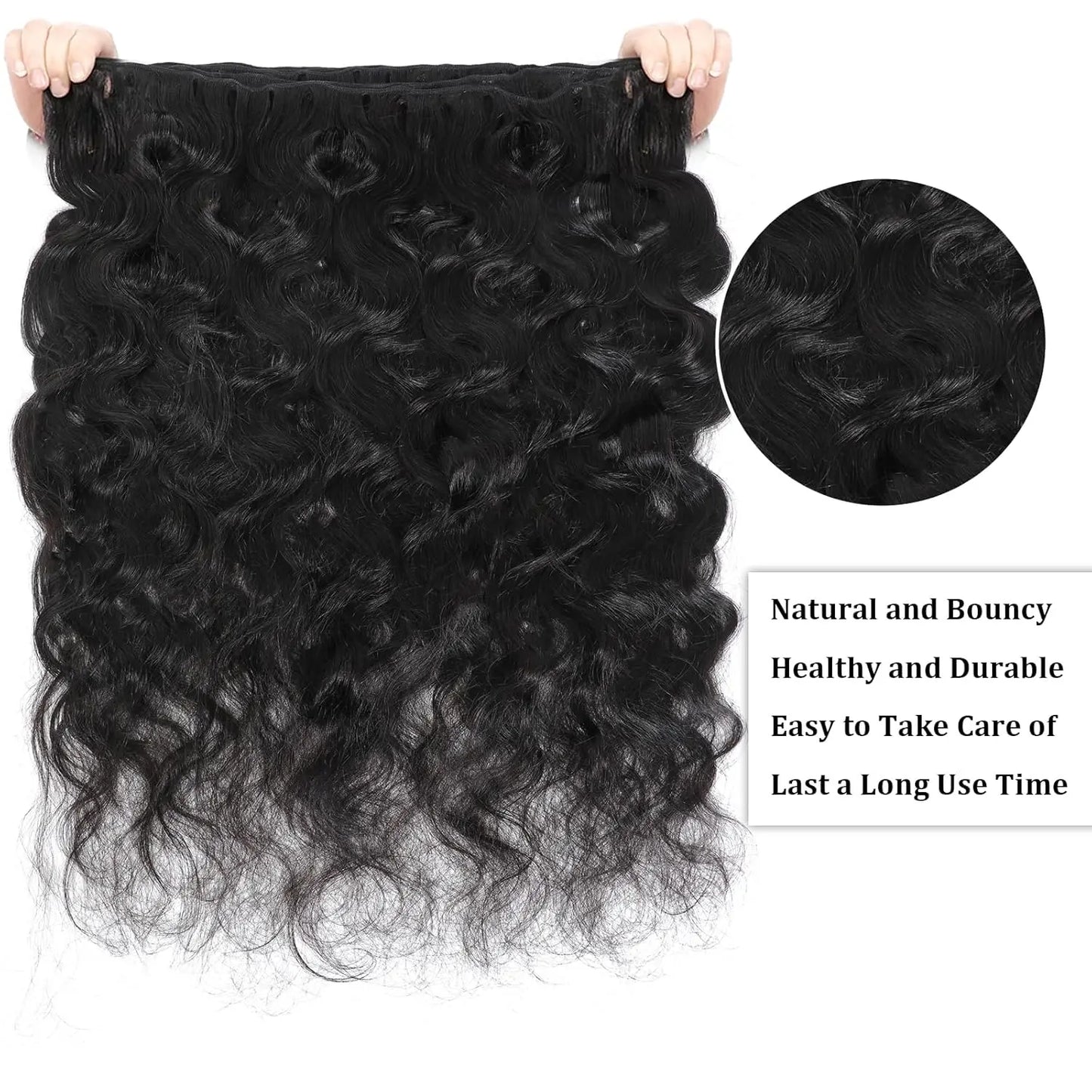 Yonova Unprocessed Brazilian Body Wave Human Hair Weave Bundles - Sew-In/Quick Natural Wave Extensions (1/3/4 PCS Virgin Natural Color) for Special Occasions and Everyday Wear