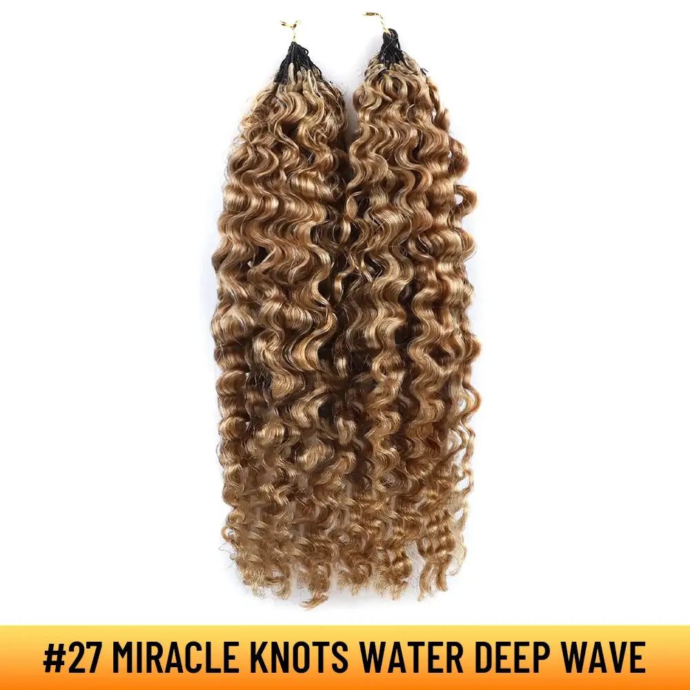 Ygwigs Mixed Color Miracle Knots Water Deep Wave Feather Crochet Human Hair Extensions