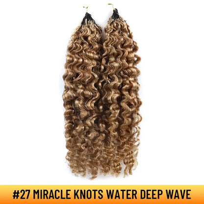 Ygwigs Mixed Color Miracle Knots Water Deep Wave Feather Crochet Human Hair Extensions