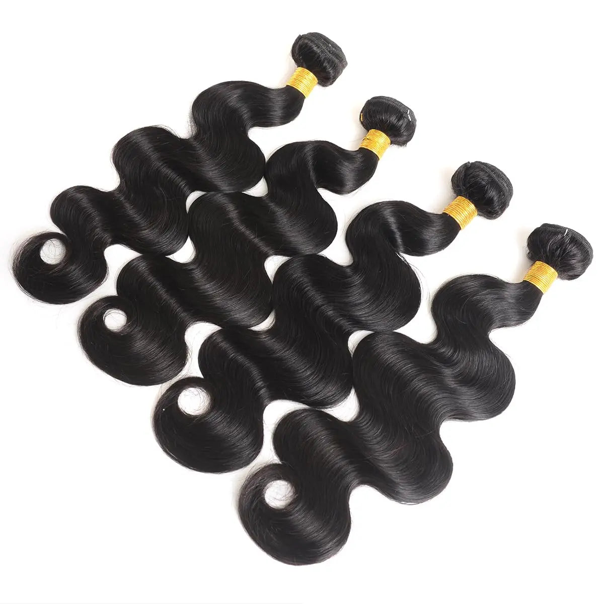 Yonova Unprocessed Brazilian Body Wave Human Hair Weave Bundles - Sew-In/Quick Natural Wave Extensions (1/3/4 PCS Virgin Natural Color) for Special Occasions and Everyday Wear
